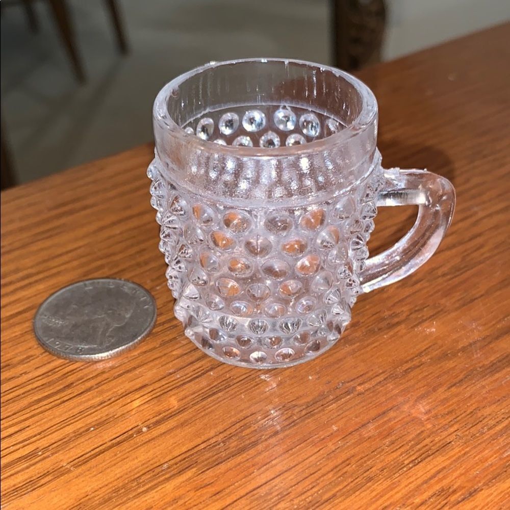 Vintage small hobnail glass mug